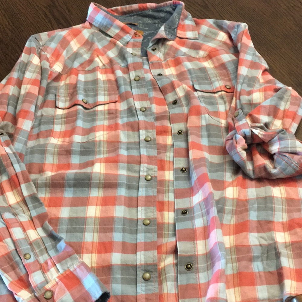 Pink and blue flannel shirt